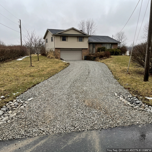 After: Full regrade with new swale at base — Troy Township, Geauga County